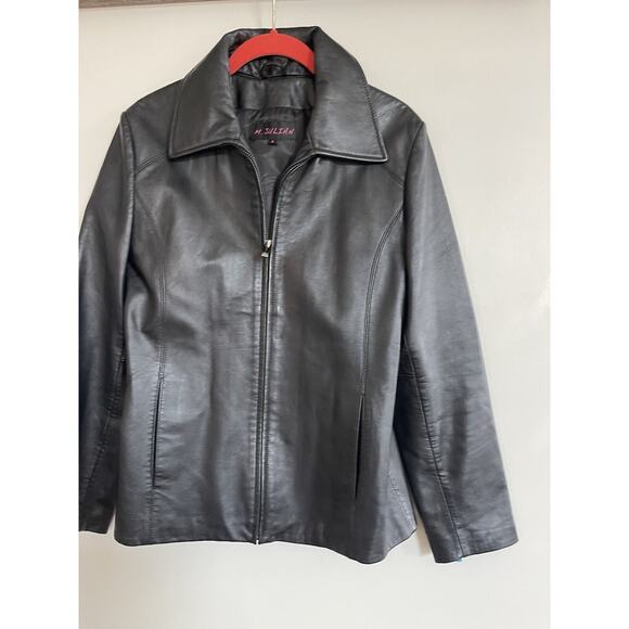 NEW WILSONS LEATHER M. JULIAN THINSULATE LEATHER SCUBA JACKET $375‎ Black Size S - Picture 1 of 7